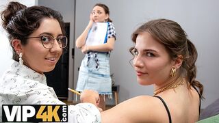 Kat. West nimmt eine lesbische Pause mit Büro Huren