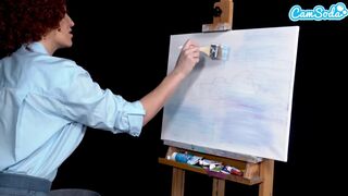 Ryan Keely bob ross cosplay geht wild zur Zeit der Malerei