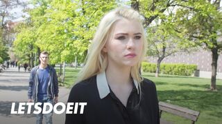 Sexy Polnisch blond Misha Kreuz saugt den ausländischen dicken Baum im Ausland und reitet gut