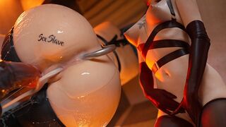 Verklebt und voll: anal Haken Ausbildung von demütigen Mädchen