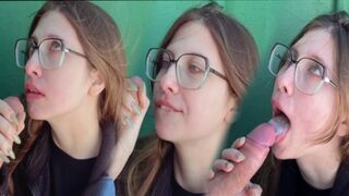 Teenage blowjob auf See, schlucken heiße Spermienfluss
