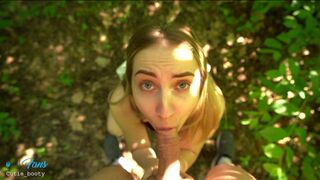 Teenage blond Abenteuer in der Öffentlichkeit: pov blowjob gefüllt Gesicht nach riskant ficken