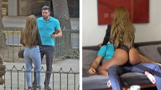 Hot Venezuela Mädchen bekommt reich gringo Schwanz in schwarz String