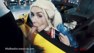 Public fuck with horny Harley Quinn bei Halloween