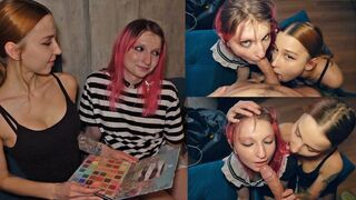 Voll weiblich - Mädchen unterrichtet Sissy wie man Schwanz saugen