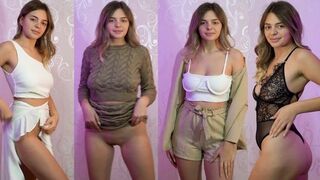 Sexy Kleid Probe mit einem schönen Teenager