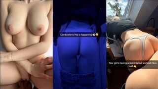 Dirty shagging von College-Mädchen in einer Snapchat-Auswahl auf Bildschirm drei