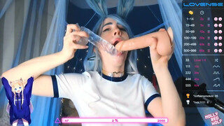 Teen Girl Doppelter Dildo Blowjob