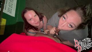 Doppel-Blowjob in Miami Allee mit Katja miyatovich und Ruby Labelle