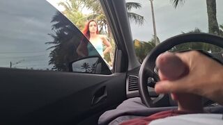 Fick-up für ein heißes Mädchen auf der Straße in der Öffentlichkeit