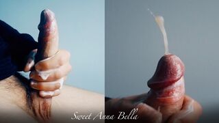 Die Kunst der Masturbation - cremiger großer Schwanz und perfektes Spießen