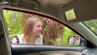 Hippie nymphomaniac hitchhiker Mädchen mit großen Schwanz