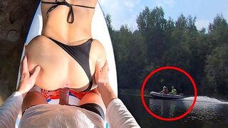 Sie sahen uns - wirklich riskant außerhalb ficken auf dem Flussufer mit pov Augen