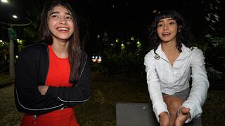Öffentliche Abholung: in einem Park gefunden und in einen wilden Dreier gelockt