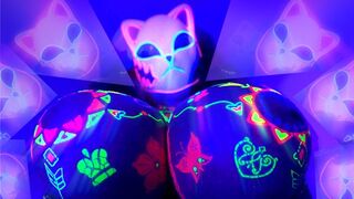 Lilykati's erstaunliche Hentai Brustfuck Herausforderung mit neon kosmischen Brüsten