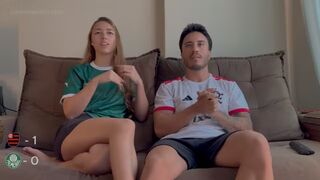 Ich wette, meine palmeiras Cheerleader Stiefschwester auf ihrem Flamengo-Sieg und gefickt ihre groß-ass blonde Victory Fotze im Copa libertadores Finale