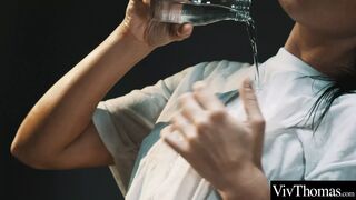 Schöne braune Haare greasing einander heiß und 69--