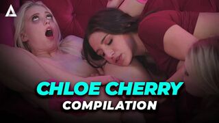 Haut blond Chloe Cherry lesbische Auswahl mit feurigen Dreien
